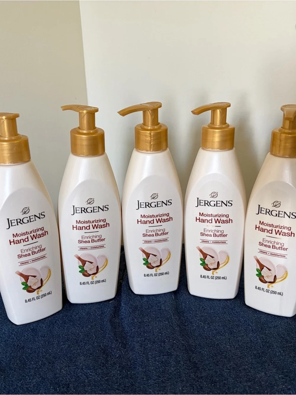 LOT OF 5 Jergens Moisturizing Hand Wash Soap Enriching Shea Butter Scent